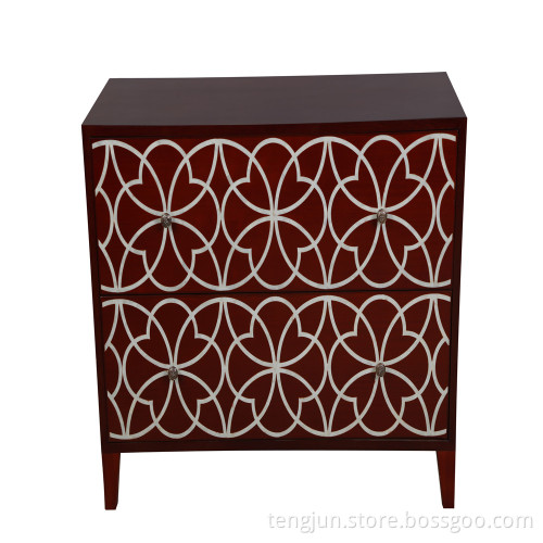 CANOSA 2016 Hand carved Chinese fresh water shell inlaid wood Storage Cabinet living room furniture